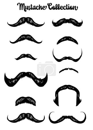 handdrawn of mustache collection