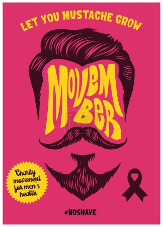 Illustration for Movember poster event design - Royalty Free Image
