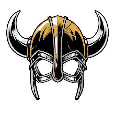 Illustration for Vector of viking warrior helmet - Royalty Free Image