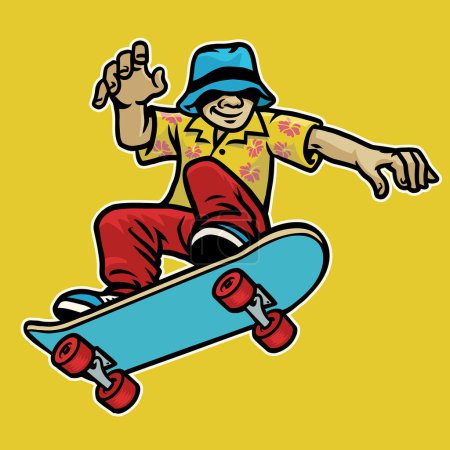 cool guy appréciant skateboard