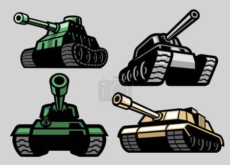 Ilustración de Conjunto de paquete de tanque militar - Imagen libre de derechos