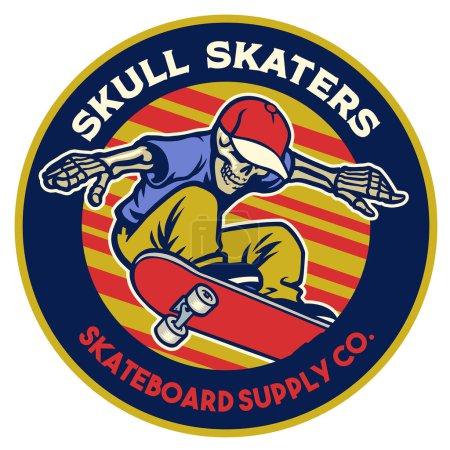 diseño de emblema de insignia de tienda de skate