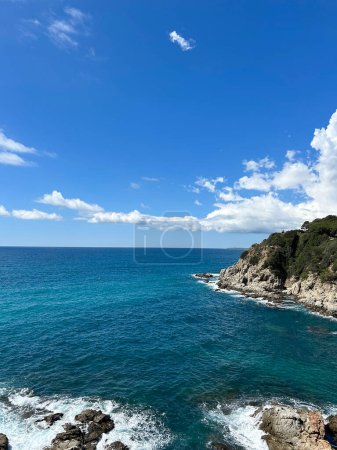 Beautiful view of the sea and coast on the summer day. Lloret de Mar. Spain.