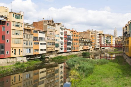 View of the old town on a summer day. Gerona. Spain.