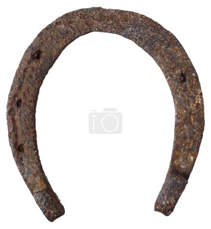Photo for Old rusty horseshoe isolated on white background - Royalty Free Image