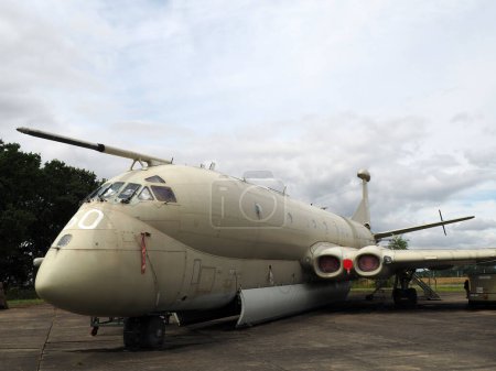 Photo for Elvington, Yorkshire, United Kingdom - 11 07 2023: Nimrod maritime patrol aircraft used by the raf from 1960 until 2011 - Royalty Free Image