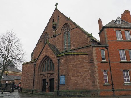 Photo for Chester. Cheshire, United Kingdom - 20 March 2024 : St Francis of Assisi Catholic Church on Grosvenor street in Chester - Royalty Free Image