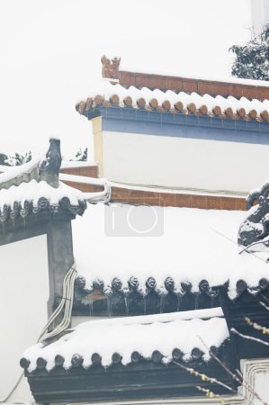 Snow view of Guiyuan Zen Temple in Wuhan