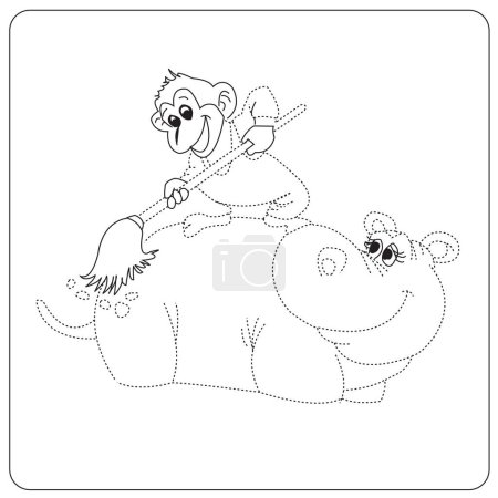 Téléchargez les photos : Livre à colorier pour enfants, drôle d'animaux livre à colorier pour enfants - en image libre de droit