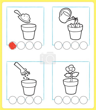 Illustration for Educational and recreational activities for children at home and at school. A worksheet for parents and teachers to teach, exercise and train children to acquire new skills - Royalty Free Image