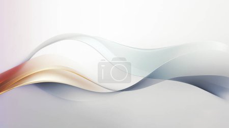 Foto de Un diseño futurista de papel pintado con una onda dinámica de azul, gris y naranja que fluye en una línea de curvatura abstracta a través del fondo. - Imagen libre de derechos