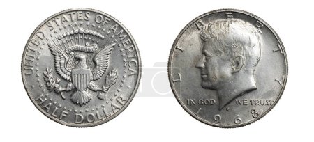 Halb-Dollar-Münze isoliert auf weißem Hintergrund