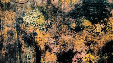 Photo for Old wall painted with orange and black paint - Royalty Free Image