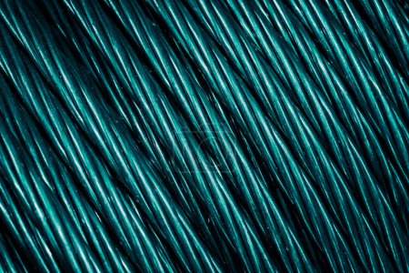 Foto de Cable eléctrico de aluminio azul.fondo o textura - Imagen libre de derechos