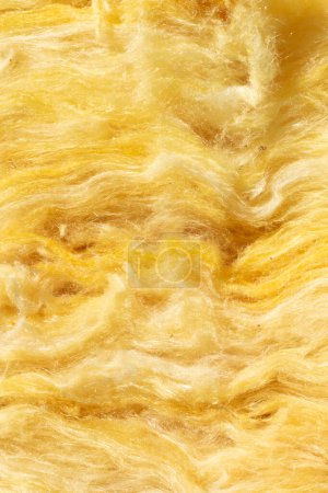 Foto de Lana mineral amarilla con una textura visible - Imagen libre de derechos
