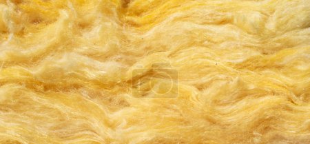 Foto de Lana mineral amarilla con una textura visible - Imagen libre de derechos