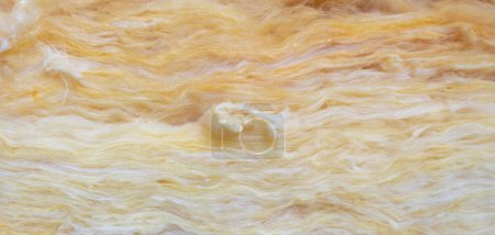 Photo for Yellow mineral wool with a visible texture - Royalty Free Image