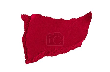 rotes Papier auf weißem, isoliertem Hintergrund