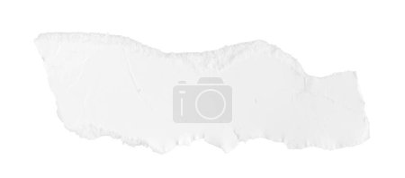 un trozo de papel blanco sobre un fondo blanco aislado