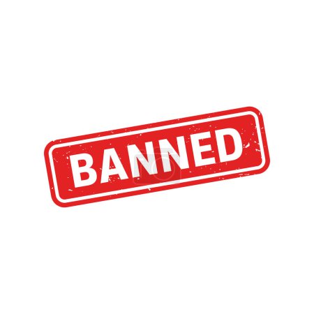 Banned Stamp, Banned Grunge Square Sign