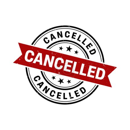 Cancelled Stamp, Cancelled Grunge Round Sign