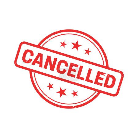 Cancelled Stamp, Cancelled Grunge Round Sign