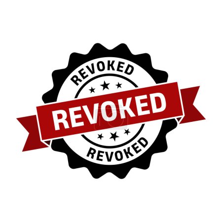 Revoked Stamp,Revoked Round Sign With Ribbon
