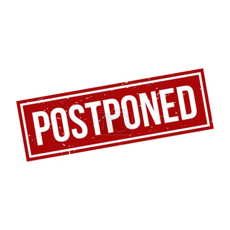 Illustration for Postponed Stamp,Postponed Grunge Square Sign - Royalty Free Image