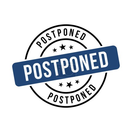 Illustration for Postponed Stamp,Postponed Round Sign - Royalty Free Image