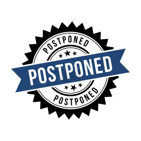 Illustration for Postponed Stamp,Postponed Round Sign With Ribbon - Royalty Free Image