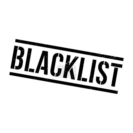 Ilustración de Sello de lista negra, signo cuadrado de grunge de lista negra - Imagen libre de derechos
