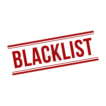 Téléchargez les illustrations : Timbre de la liste noire, Panneau carré de la liste noire - en licence libre de droit