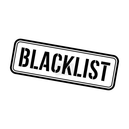 Ilustración de Sello de lista negra, signo cuadrado de lista negra - Imagen libre de derechos