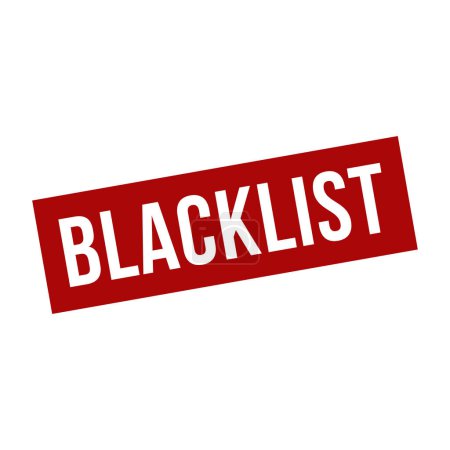 Ilustración de Sello de lista negra, signo cuadrado de lista negra - Imagen libre de derechos
