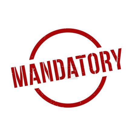 Illustration for Mandatory Stamp,Mandatory Grunge Round Sign - Royalty Free Image