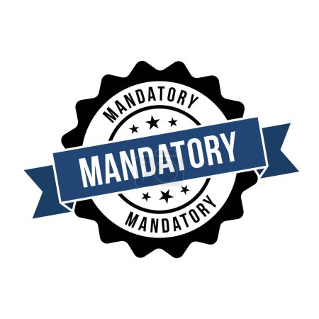 Illustration for Mandatory Stamp,Mandatory Round Sign With Round - Royalty Free Image