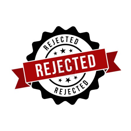 Illustration for Rejected Stamp,Rejected Round Sign With Ribbon - Royalty Free Image