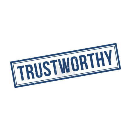 Illustration for Trustworthy Stamp,Trustworthy Grunge Square Sign - Royalty Free Image