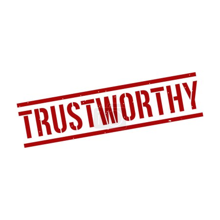 Illustration for Trustworthy Stamp,Trustworthy Grunge Square Sign - Royalty Free Image