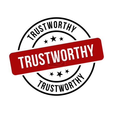 Illustration for Trustworthy Stamp,Trustworthy Round Sign - Royalty Free Image
