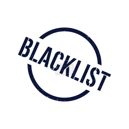 Ilustración de Sello de lista negra, signo redondo de grunge de lista negra - Imagen libre de derechos