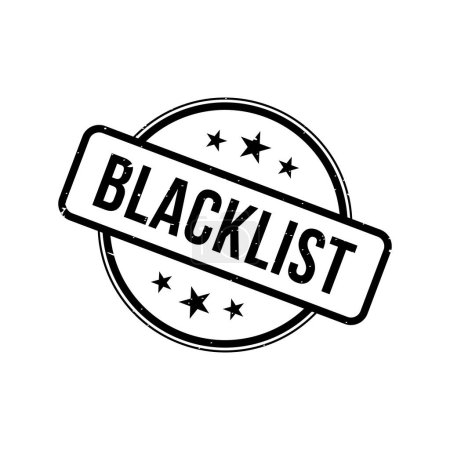 Téléchargez les illustrations : Liste noire Timbre, Liste noire Grunge Round Sign - en licence libre de droit
