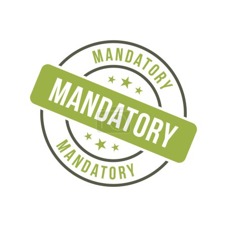 Illustration for Mandatory Stamp, Mandatory Grunge Round Sign - Royalty Free Image