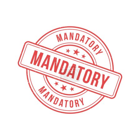 Illustration for Mandatory Stamp, Mandatory Grunge Round Sign - Royalty Free Image
