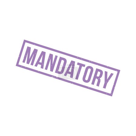 Illustration for Mandatory Stamp, Mandatory Grunge Square Sign - Royalty Free Image