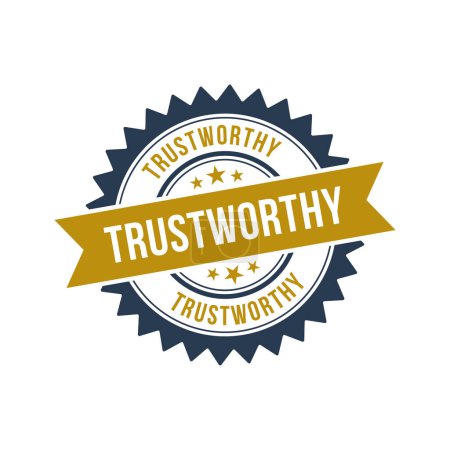 Illustration for Trustworthy Stamp, Trustworthy Grunge Round Sign - Royalty Free Image