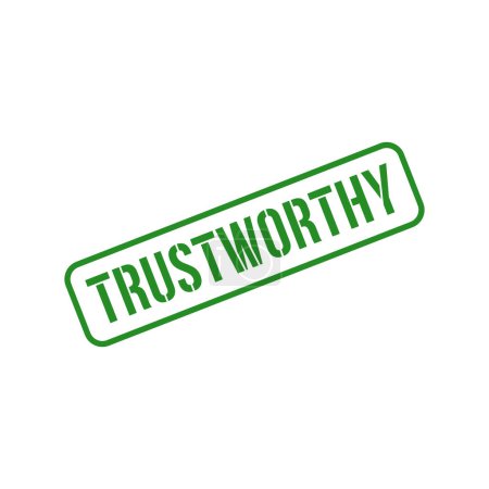 Illustration for Trustworthy Stamp, Trustworthy Grunge Square Sign - Royalty Free Image