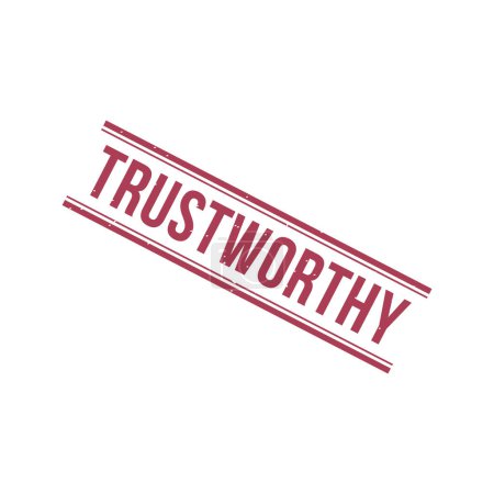 Illustration for Trustworthy Stamp, Trustworthy Grunge Square Sign - Royalty Free Image