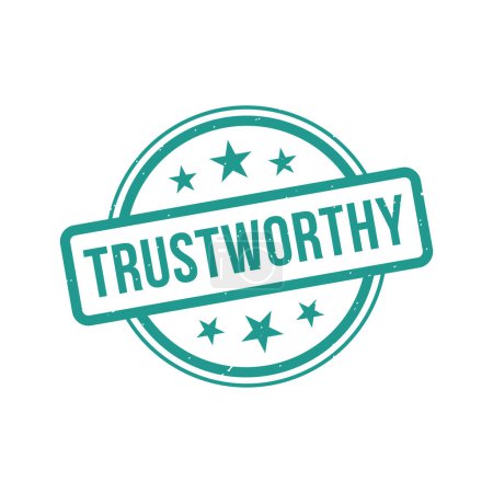Illustration for Trustworthy Stamp, Trustworthy Grunge Round Sign - Royalty Free Image