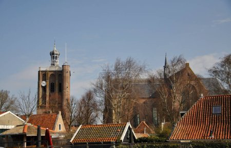 Photo for Church and rofs of the city of Workum (Sudwest-Fryslan - Royalty Free Image